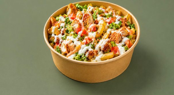 Loaded fries chicken bowl